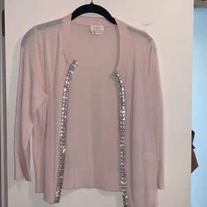Kate Spade embellished light pink sweater size XS